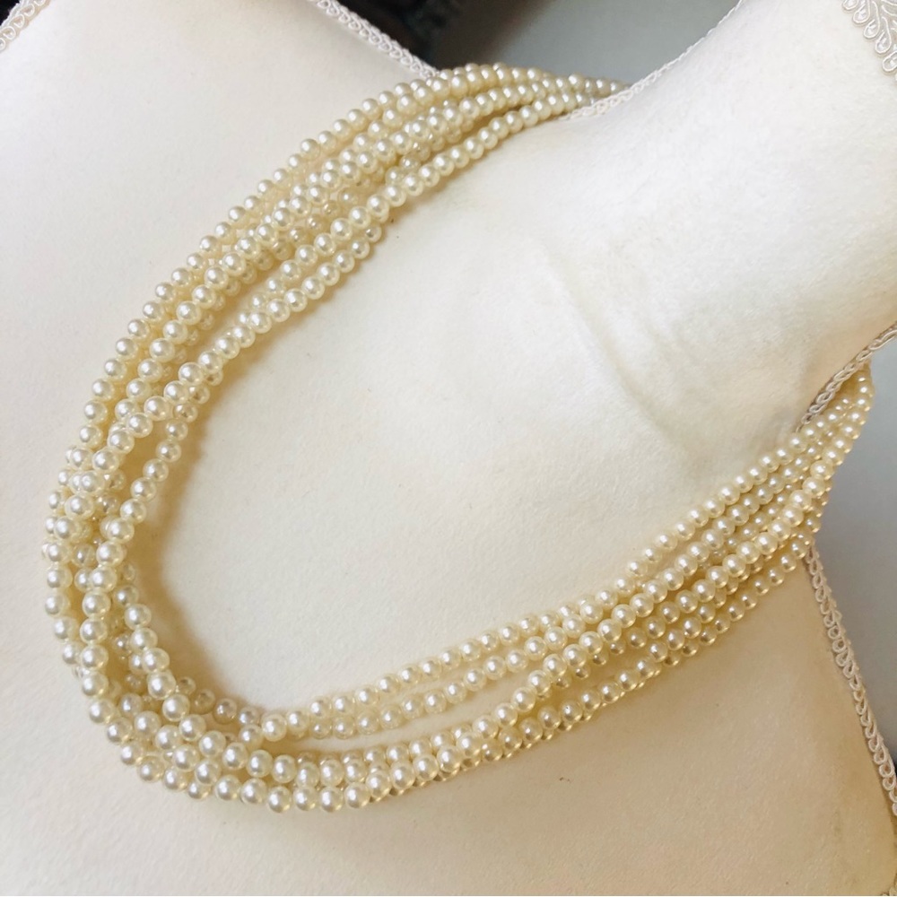 Vintage 6 strand cream pearl necklace